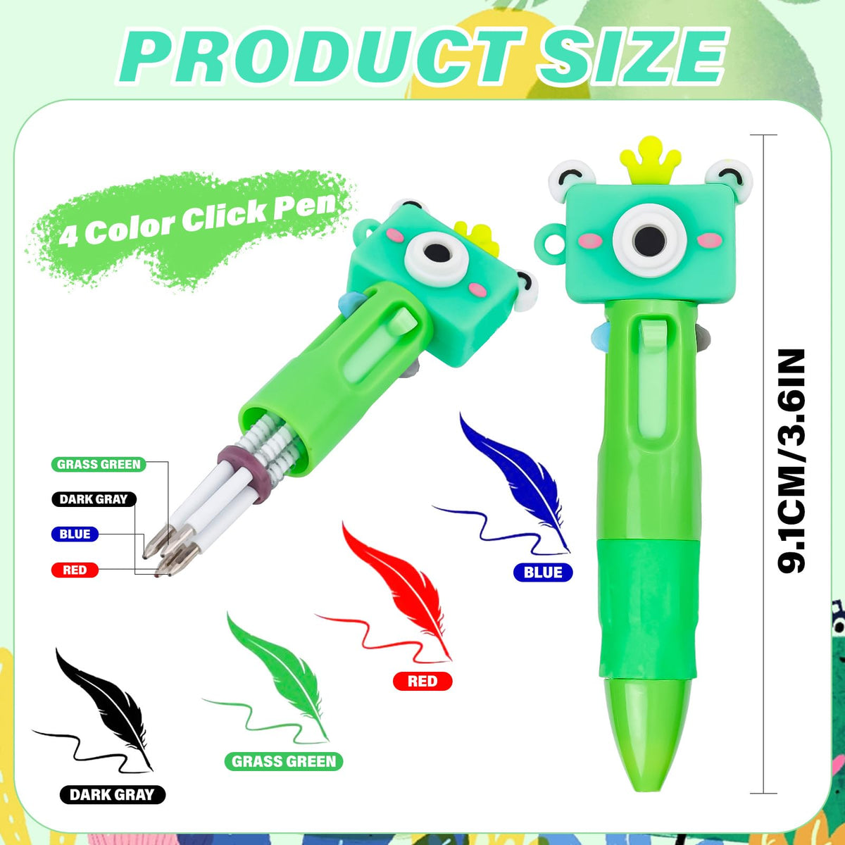 LUYI 30 Pcs Mini Multicolor Pens in One 4-in-1 Fun Cute Animals Pens Bulk for Kids, Retractable Kawaii Cool Cartoon Ballpoint Pens for Birthdays Office School Supplies Gifts
