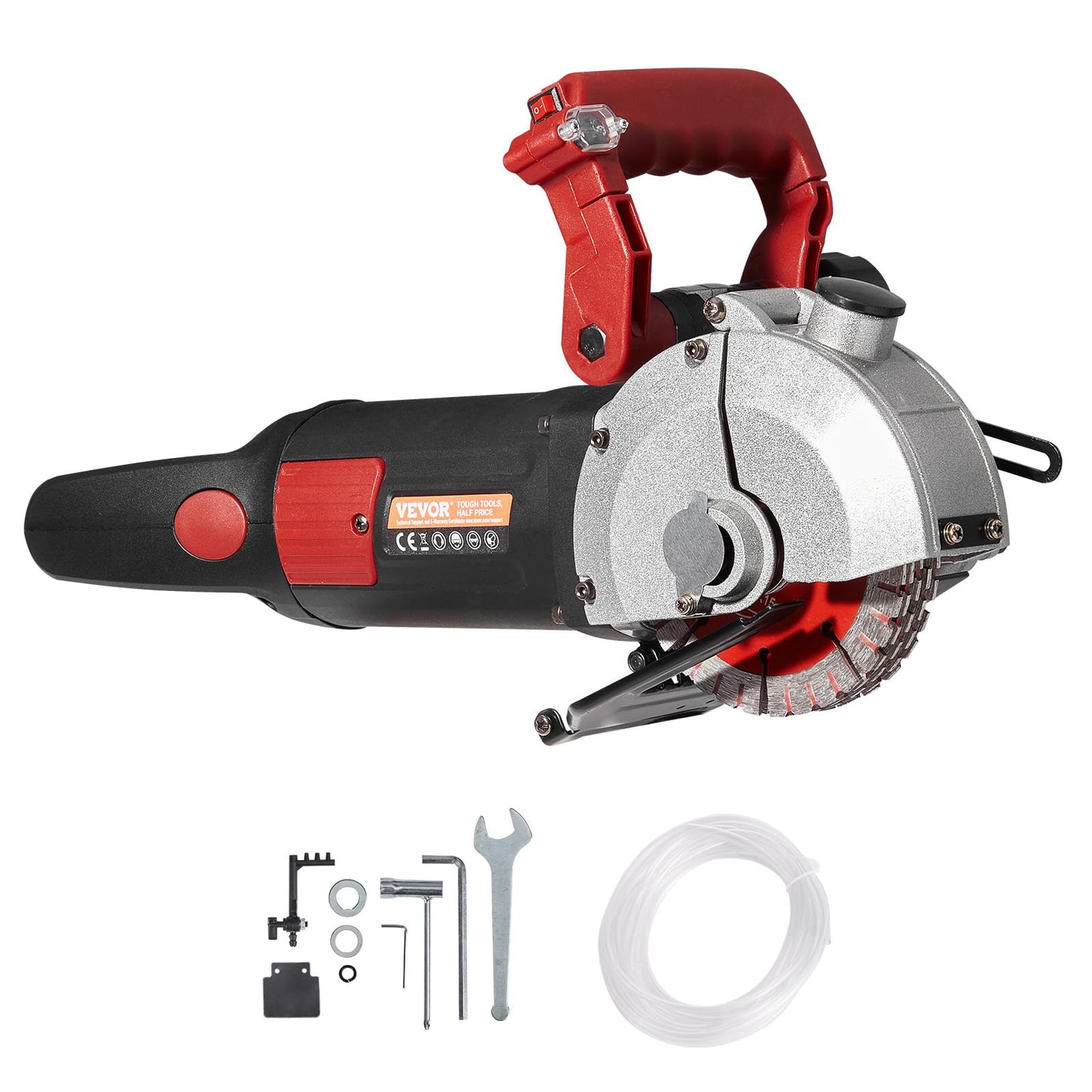 VEVOR Wall Chaser Concrete Cutter 4800W (with 5 X 5" Saw Blades Dustproof and Line Infrared Sighting) for Marble Concrete Granite and Bricks Walls