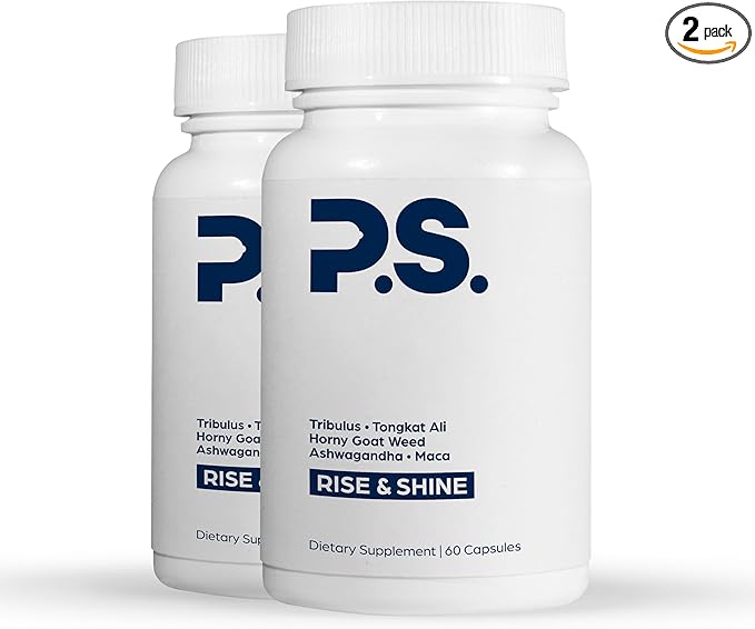 PS Natural Testosterone Booster for Men - Premium D3 and Zinc Supplements for Men with Tribulus, Horny Goat Weed, and Tongkat Ali - Test Booster and Energy Supplements (120 Capsules)