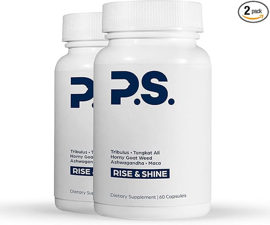 PS Natural Testosterone Booster for Men - Premium D3 and Zinc Supplements for Men with Tribulus, Horny Goat Weed, and Tongkat Ali - Test Booster and Energy Supplements (120 Capsules)