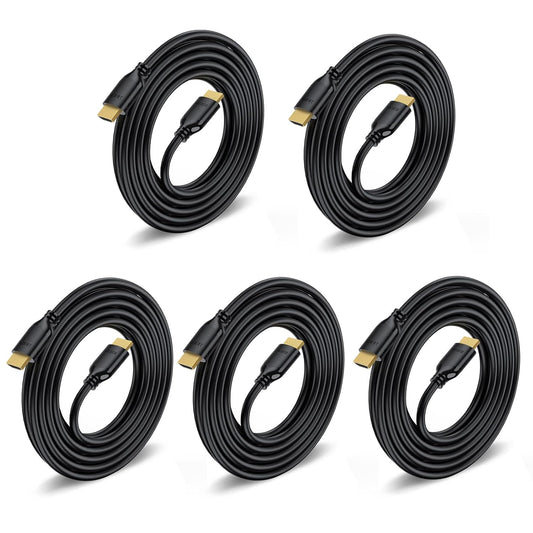 4K 10FT 5-Pack, 10 4K@60Hz, 2K 1440P@144Hz, 1080P, 2.2, 3D, PS5, PS4, HDMI Cable HDMI Cord Foot High Speed HDMI to HDMI