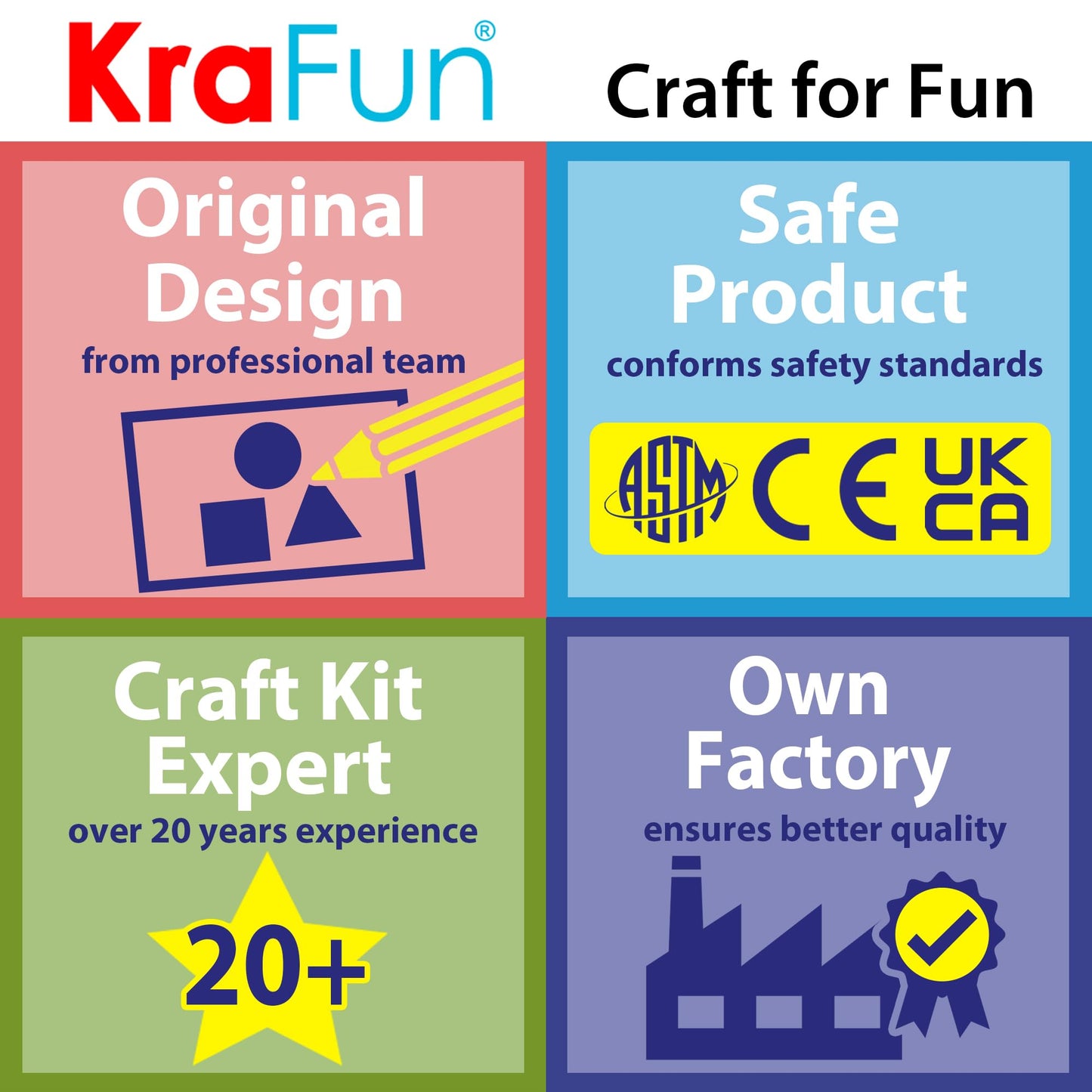 KRAFUN Unicorn Beginner Animal Sewing Kit for Kids Age 7-13 My First Art & Craft, Includes 3 Stuffed Animal Dolls Panda, Fox, Instructions & Plush Felt Materials for Learn to Sew, Embroidery
