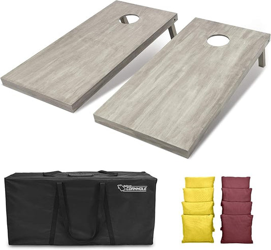 GoSports 4 ft x 2 ft Regulation Size Wooden Cornhole Boards Set - Includes Carrying Case and Bean Bags (Choose Your Colors) Over 100 Color Combinations