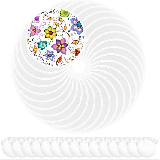 Mototo 36 Pieces Foldable Flying Disc Fans with Bag Folding Pocket Toy Set DIY Creative Gift Handheld Fabric Fan for Fun Party Favors Summer Outdoor Activity Game Halloween, White