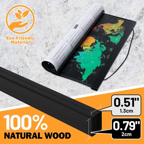 Benjia Magnetic Light Wood Poster Frame Hanger - 9x12, 9x24, 9x13 for Photos & Artwork | Black