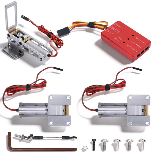 equlup JP Hobby ER-120 Electric Retractable Landing Gear, 27x80x22mm/1.1x3.1x0.9in Alloy Electric Retractable Controller for Fixed Wing Aircraft RC Accessory (Retractable Base + Controller)