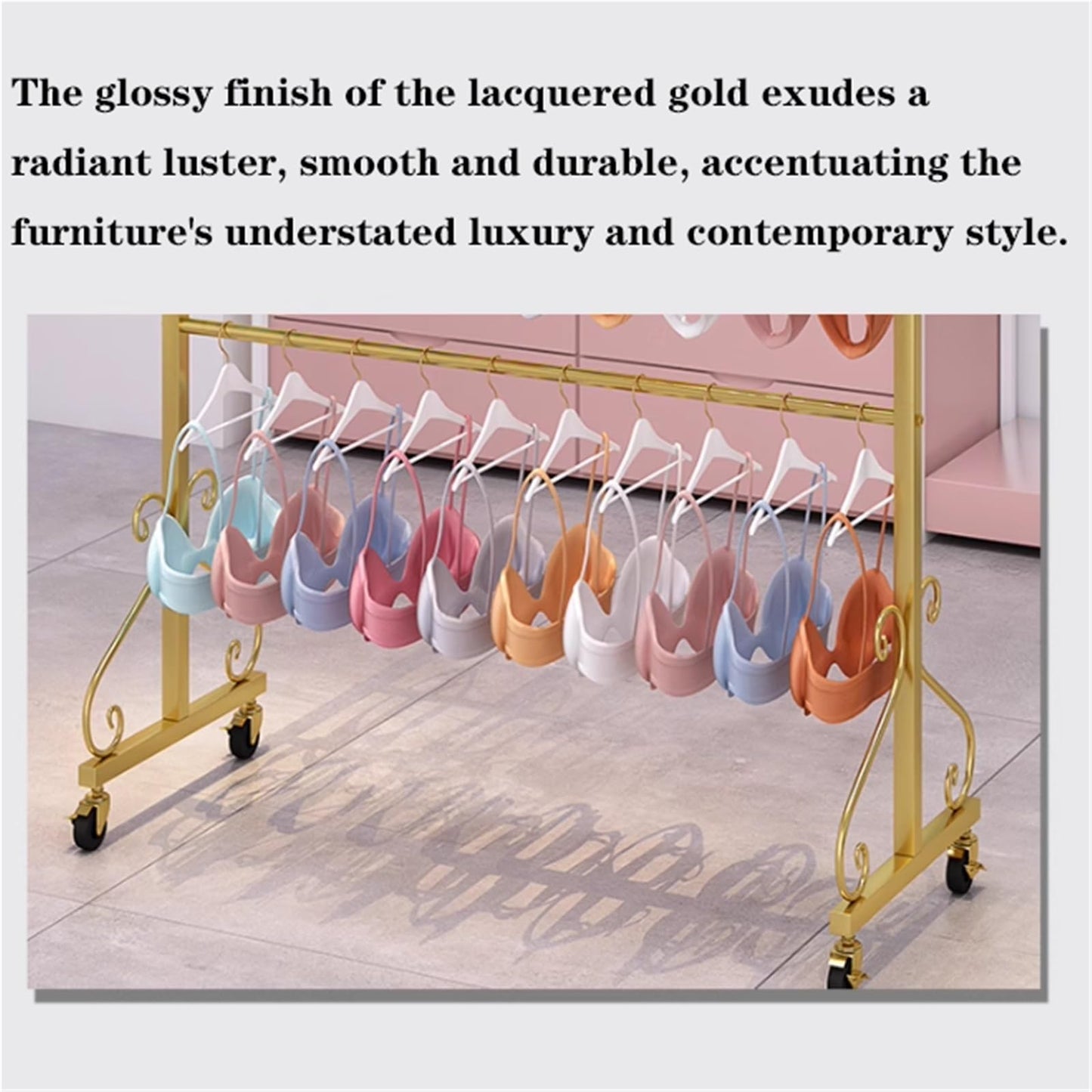 Lingerie Bra Rack Swimsuit Organizer Hanger, Anti-Slip, Underwear Display Stand with Wheels, Commercial Clothing Store Shelf, for Shorts,Hats, Sock, 3 Tier(Silver,120 * 40 * 130cm)