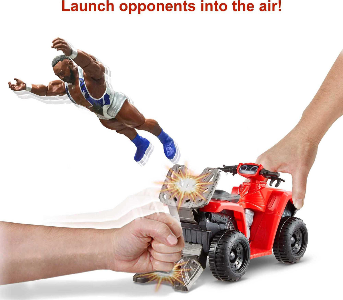 Mattel WWE Wrekkin' Slam & Spin ATV Vehicle & Action Figure Playset with Toy 4-Wheeler & Big E 6-inch Collectible, Launching Action & Breakaway Parts