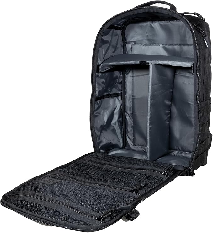 SERIOUS STEEL FITNESS Gym Bag, Rip-Resistant Fabric, Heavy Duty (Black, Backpack (Pro-Mini (26L) with Dividers))