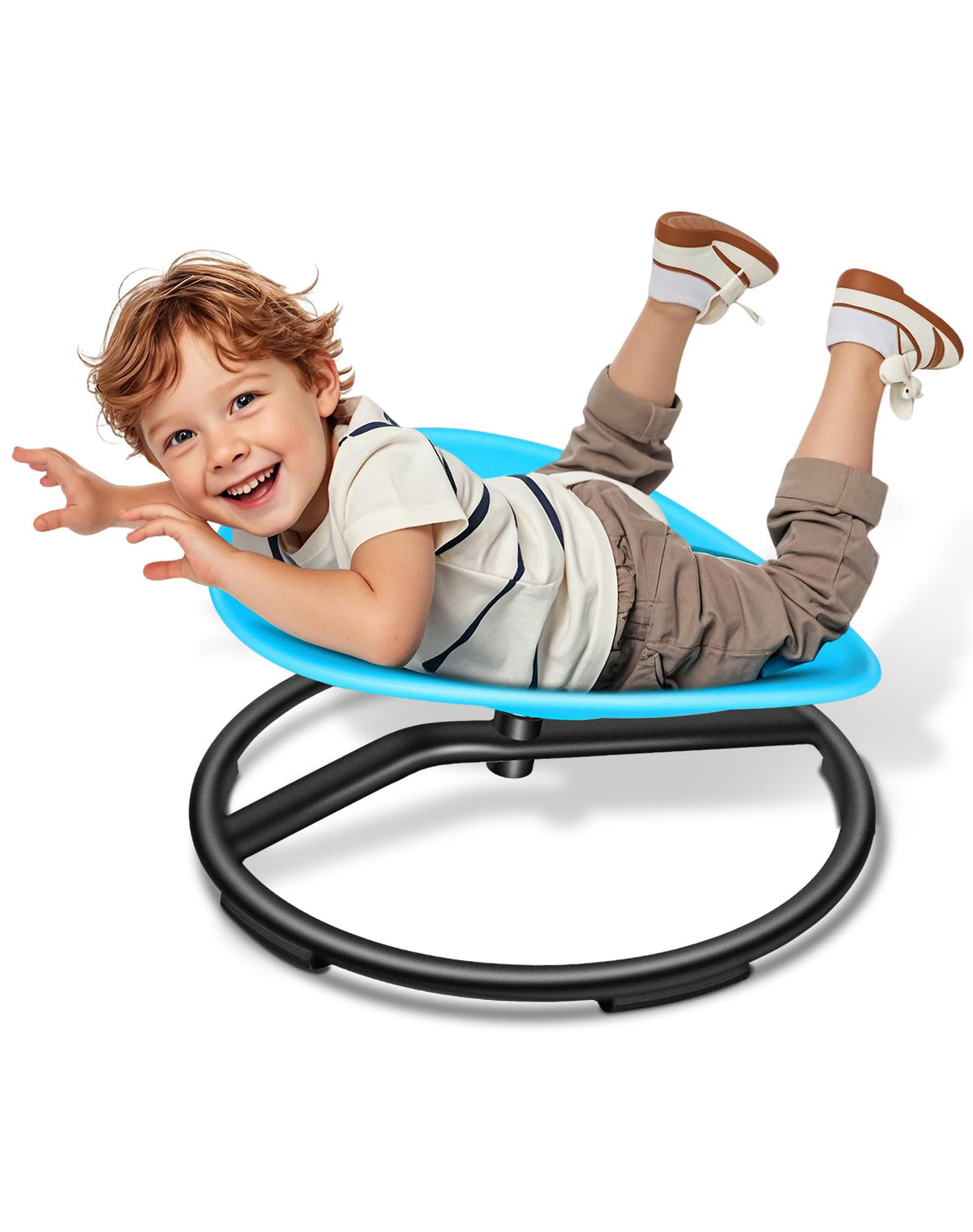 FERUERW Spinning Chair for Autistic Kids, Sensory Swivel Chair, 220LBS Weight Capacity, Sensory Toy for Children with ADHD/Autism, Training Body Coordination, 3+ Years (Blue)