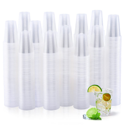 Turbo Bee 1000Pack 9 oz Clear Plastic Cups,Cold Party Drinking Plastic Cups Bulk for Birthday Parties, Picnics, Ceremonies, and Weddings