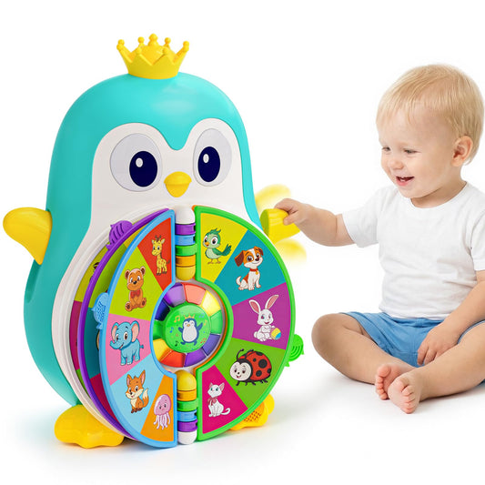 Musical Penguin Learning Toys for 1 Year Old Boy Gifts, Educational Baby Toys for 1-3 Year with 5 Themes, Sound & Light, First Word Teaching, 1st First Birthday Boy Girl Gifts for 12-18 Months