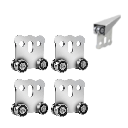 4 Wheel Trolley Roller Assembly, Sliding Track System Strut Channel Rollers – Heavy Duty for Warehouse, Easy-Assemble Replacement with Ball Bearing
