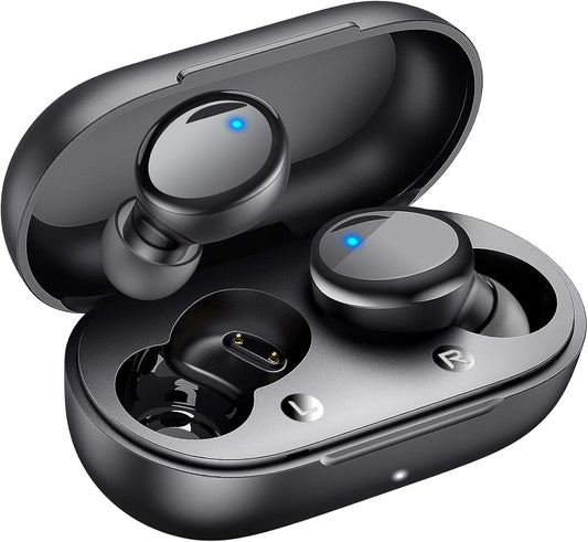 5.4 48H Lanteso True Wireless Bluetooth Earbuds, Playtime, Light Weight in Ear Headphones with Built in Mic, Premium