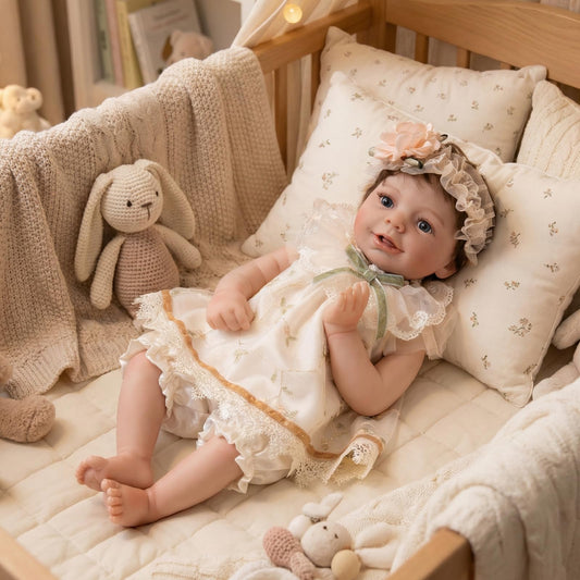 Vvioxiu Lifelike Reborn Baby Dolls, 20 inch Realistic Cute Soft Vinyl Realistic Newborn Baby Doll Poseable Real Life Baby Dolls with Accessories for 3+ Years Old Gifts
