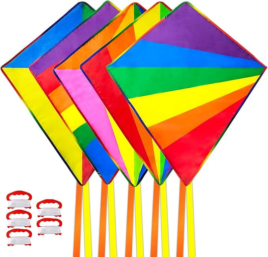 Kite for Kids Adults Easy to Fly, Rainbow Kites for Toddlers Age 3-5 Beginners, Kites for Kids Ages 4-8 8-12 Easy to Fly in Low Wind- Kite for Family Beach Outdoor Games and Activities
