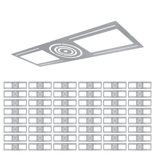 48 Pack New Construction Mounting Plate with 3-4-6" Round Hole –26× 8" Galvanized Steel Recessed LED Light Plate in Wafer Light Bracket, Thin Recessed Ceiling Light with Junction Box