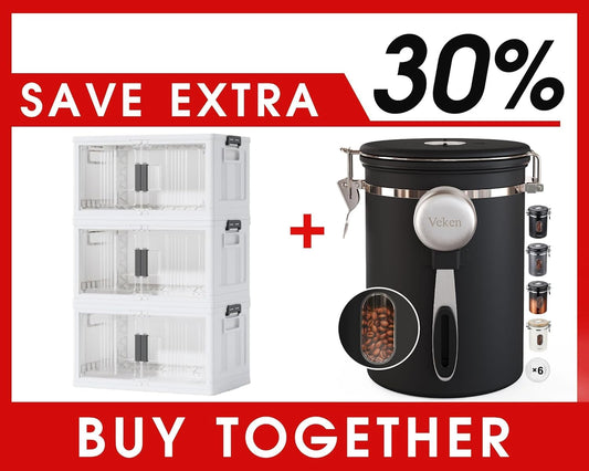 OlarHike 144QT Lockable Storage Bin - Versatile Organization Solution | Includes 22oz Black Coffee Canister