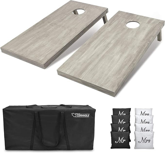 GoSports 4 ft x 2 ft Regulation Size Wooden Cornhole Boards Set - Includes Carrying Case and Bean Bags (Choose Your Colors) Over 100 Color Combinations