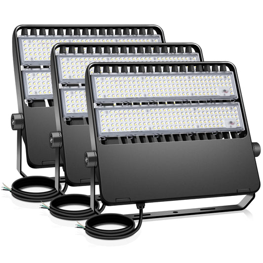 BIRITALO 36000LM LED Stadium Flood Light Commercial 1500W Equivalent LED Arena Lighting Wall Mount Floodlights Outdoor 5500K 85-277V Waterproof 240W Shoebox Fixture for Court,Street,Yard 3 Pack