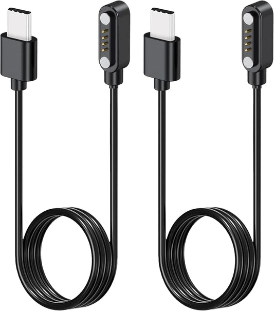 2xPack 4 USB C Magnetic Charger Cables for PLAUD Note AI Voice Recorder Pin Replacement Magnetic Charging Cable Cord