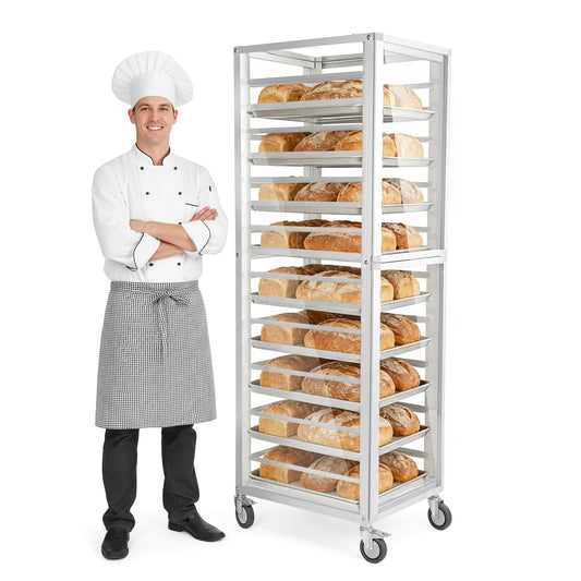 18 Tiers Storage Cooling Sheet Pan Rack with Wheels Commercial Bun Pan Bakery Rack 18.5x24.6x70in NSF Listed for Kitchen Home Bread Baking Equipment
