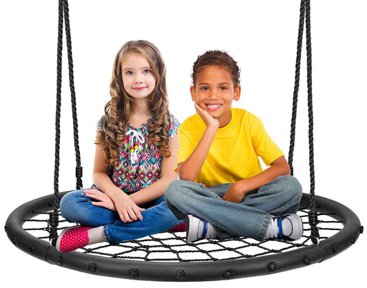 Sorbus Saucer Tree Swing- Kids Outdoor Disc Round Swing - 40" Heavy Duty 220lbs Seat- Easy Install Flying Saucer Web Circle - Perfect for Gift,Playground, Birthday, Xmas, IndoorOutdoor