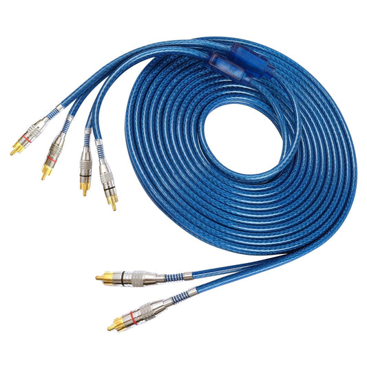 2 4 16.4ft 2 4 Channel to Channel RCA Audio Interconnect Cable Male to Male Y Splitter RCA Car Audio Cable Shielded Aux