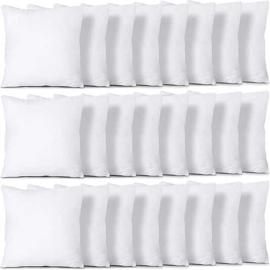 Utopia Bedding Throw Pillows (Set of 24, White), 16 x 16 Inches Pillows for Sofa, Bed and Couch Decorative Stuffer Pillow