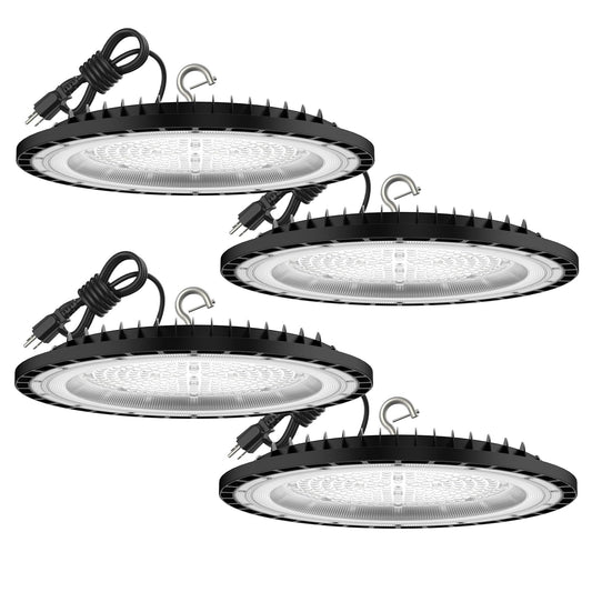240W 4PACK UFO LED High Bay Light, High Bay LED Lights 36,000LM(1000W MH/HPS Eqv.) 110V~277V UL Certified Plug with Safety and high Brightness, Suitable for Commercial