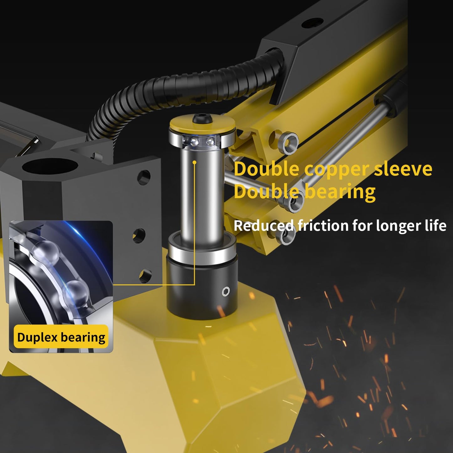 Electric Tapping Machine M3-M16,360° Multi-directions Tapping Machine 0-375rpm/min,8PCS Collets,Voltage AC 110V,for Machinery Manufacturing,Mould machinery and other industries