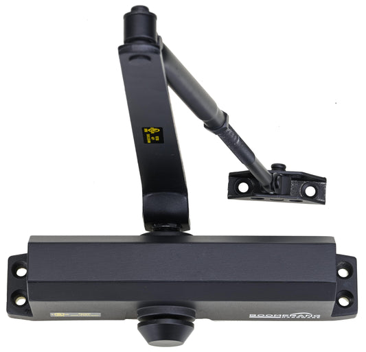 Boomerang D703 Medium-Duty Designer Auto Commercial Door Closer, Multiple Mount Options, Door Closer for Medium/High Traffic Areas, UL 3 Hour Fire Rated, Matte Black (US19)