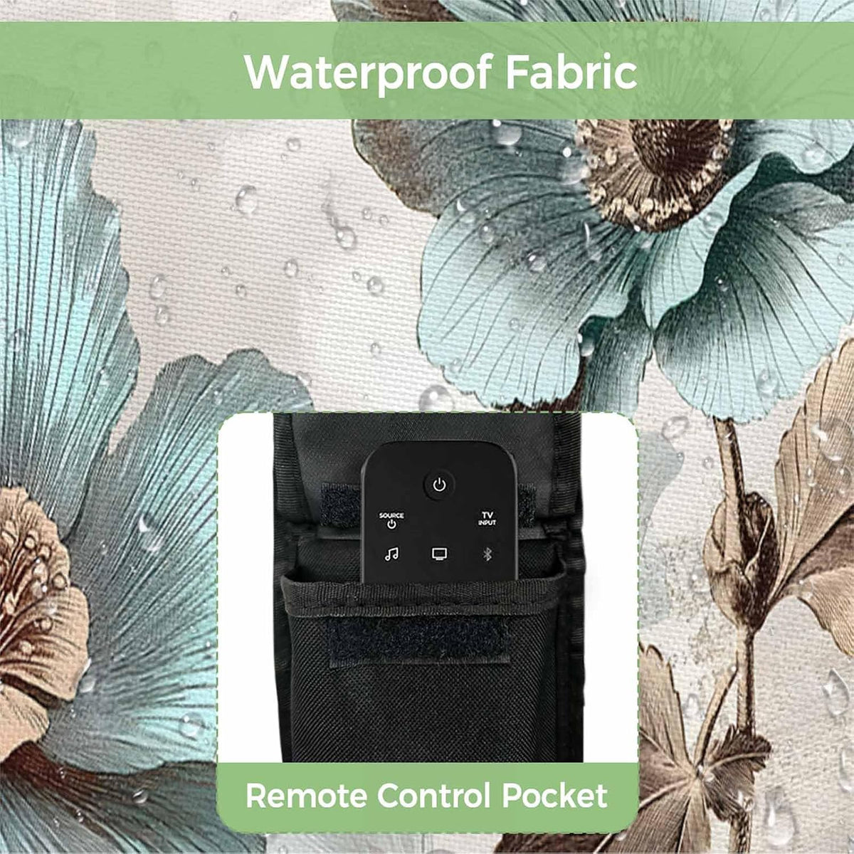 Yukro 30 32 Inches, Blue Broccoli Outdoor TV Cover to Farmhouse Rustic Floral Retro Brown Botanical Waterproof