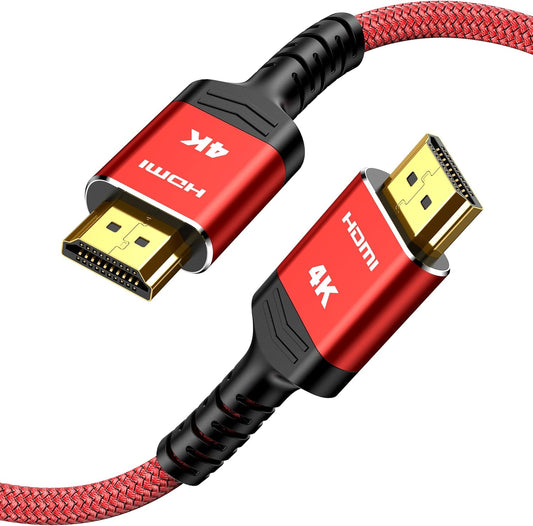 4K 2.0 6.6FT/2m 4K@60Hz 18Gbps 3D, 2.2, PS-5/4/3/4K Highwings HDMI Cable - HDR Braided HDMI Cord, High Speed