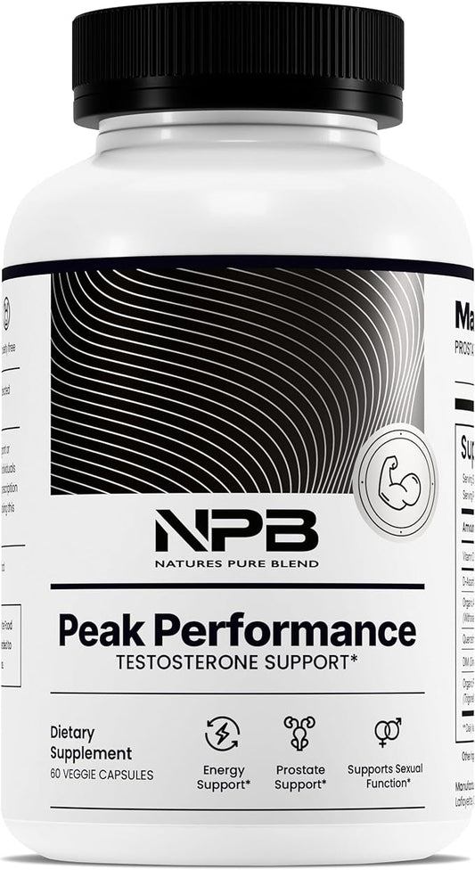 Nature's Pure Blend Peak Performance ??Testosterone Supplement for Men with D-Aspartic Acid, Ashwagandha & DIM ??Mens Prostate Health Support, Muscle Strength & Energy ??Prostate Supplement