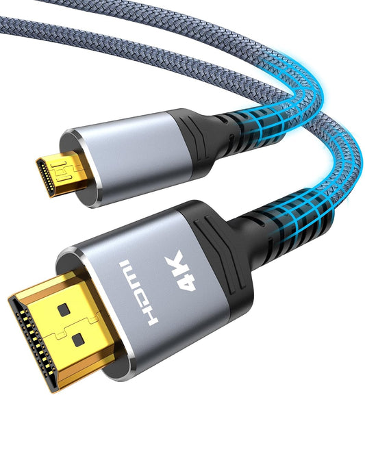 4K 6 4K@60Hz, Highwings Micro HDMI to HDMI Cable FT, Micro HDMI Cord HDR Compatible for DSLR Camera, Raspberry Pi