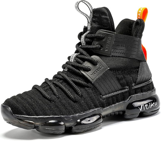 JMFCHI Kids Basketball Shoes High-top Sports Shoes Sneakers Durable Lace-up Non-Slip Running Shoes Secure for Little Kids Big Kids and Boys Girls