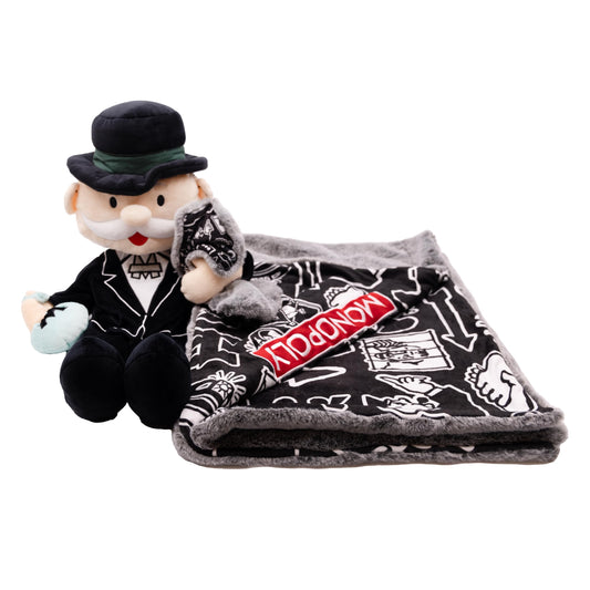 Monopoly Baby Security Blanket 2-in-1 Stuffed Animal & Blanket - Soft Plush Baby Lovey for Boy & Girl - Sensory Plush Toy Blanket for Newborns & Toddlers