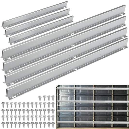 16FT Garage Door Reinforcement Strut Kit, Professional 18-Gauge Steel - 1.2M Long Segments for Maximum Rigidity, Hurricane & Snow Proof, Fits 16ft Double Garage Doors, 56x Self-Drilling Screws
