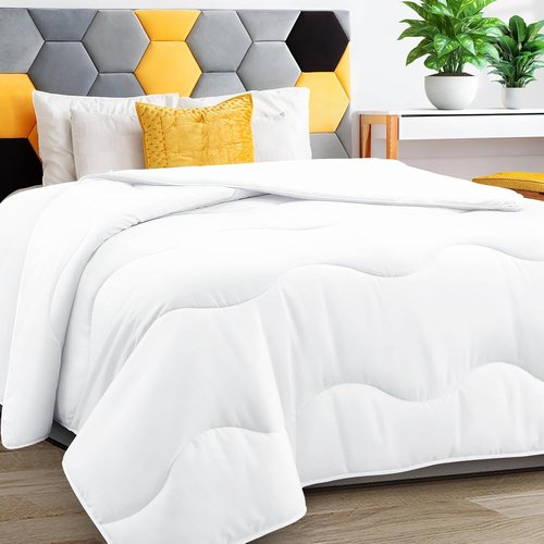 MEELUS Lightweight Cooling Comforter - Breathable All-Season Duvet Insert, Queen Size 88x88 Inch