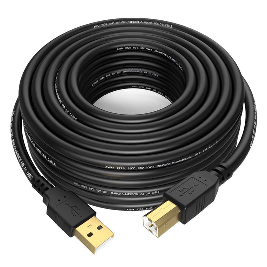 20ft 2.0 Sinoacc USB Printer Cable USB A to USB B High Speed Printer to USB Cable Compatible with HP Canon Dell Epson