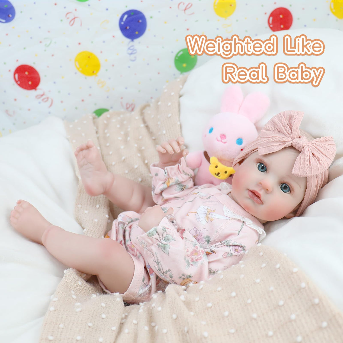 Babeviimt Reborn Baby Dolls - 20 Inch Cute Soft Vinyl Realistic Baby Doll Poseable Real Life Baby Dolls with Complete Accessories for 3+ Years Old Gifts