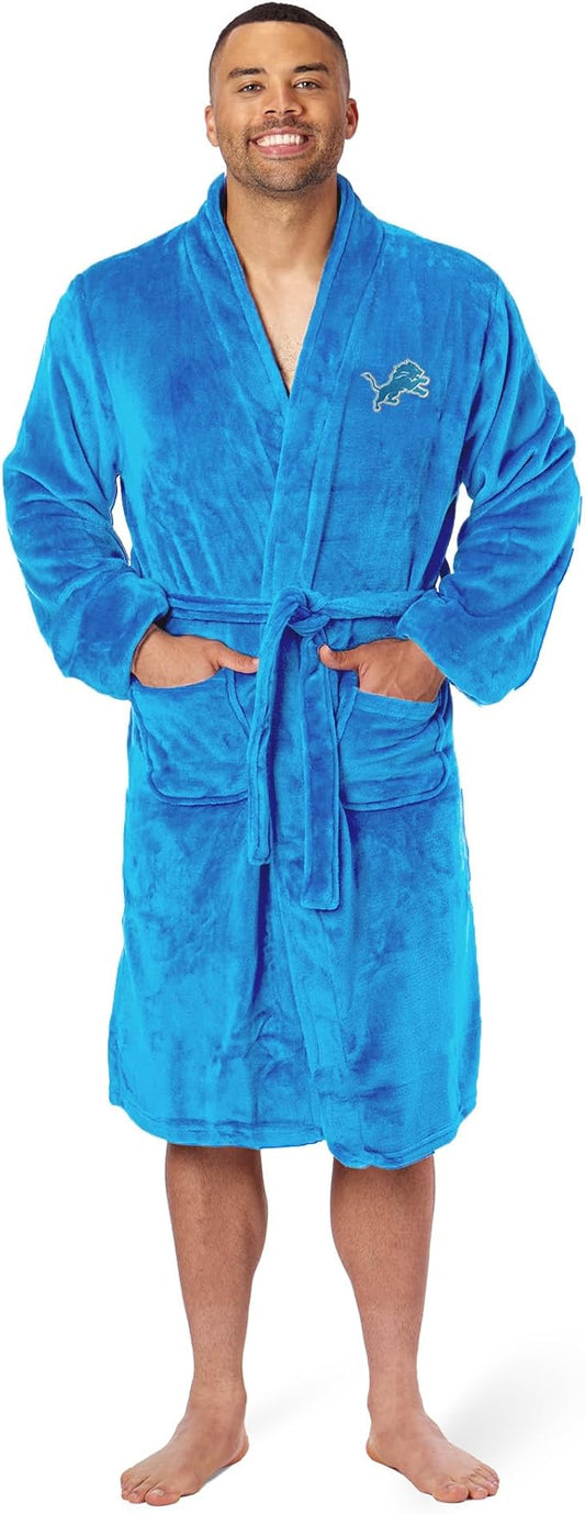 NFL Adult Unisex Silk Touch Bathrobe, Officially Licensed Loungewear, Soft Plush Polyester