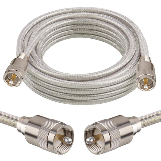 20ft,RG8X PL259 50 Analyzer,Dummy MOOKEERF CB Coax Cable Stranded Core UHF Male to Male Low Loss CB Antenna Cable Ohm