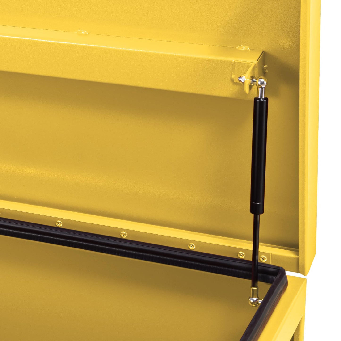 GarveeTech Jobsite Box, Jobsite Chest Tool Storage Cabinet Industrial Grade, Steel (48x24 Inch/Yellow)