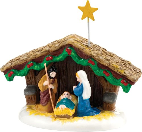 Department 56 Nativity Holy Family Miniature Figurine - 1.57 Inch, Colorful Snow Village Accessory