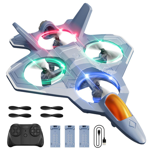 4DRC RC Planes Remote Control Airplanes with 3 Batteries, Foam Remote Control Planes for Kids Adults Beginners 4-7 8-12 12-16, Remote Control Helicopter Fighter Jet Drones for Kids Adults, 360° Flip