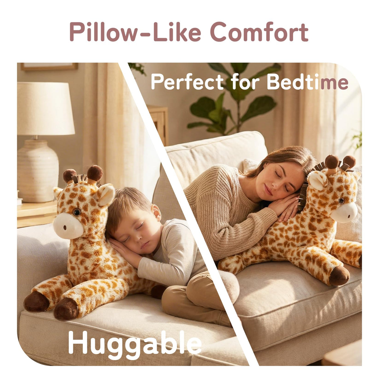Niuniu Daddy Weighted Giraffe Stuffed Animal for Kids & Adults, 20 Inch 3.3lb Large Plush Toy with Soft Fur, Weighted Plushies Pillow for Sensory Calm, Huggable Gift for Everyday Comfort