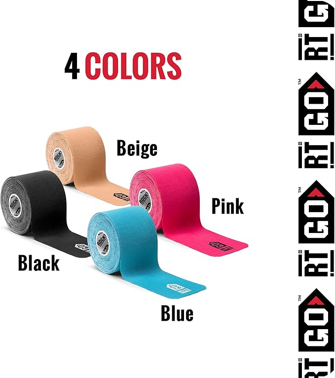 RockTape Go Standard Adhesive Pre-Cut Kinesiology Tape (Blue)