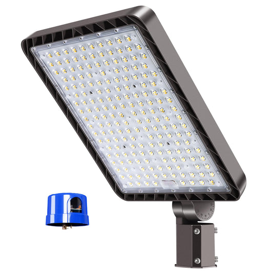BIRITALO 480W LED Parking Lot Light Outdoor,72000LM 100V-277V Dusk to Dawn LED Building Flood Lights Commercial 5000K Slip Fitter Street Pole Lights IP65 Waterproof Large Area Shoebox Barn Lighting